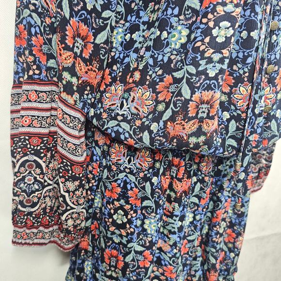 American Eagle Outfitters Long Sleeve Floral Boho Romper Size M - Picture 6 of 11